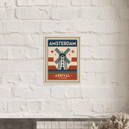Personalized Amsterdam Vintage Travel Poster Canvas – Framed - Out of Office Outfitters - Print Material