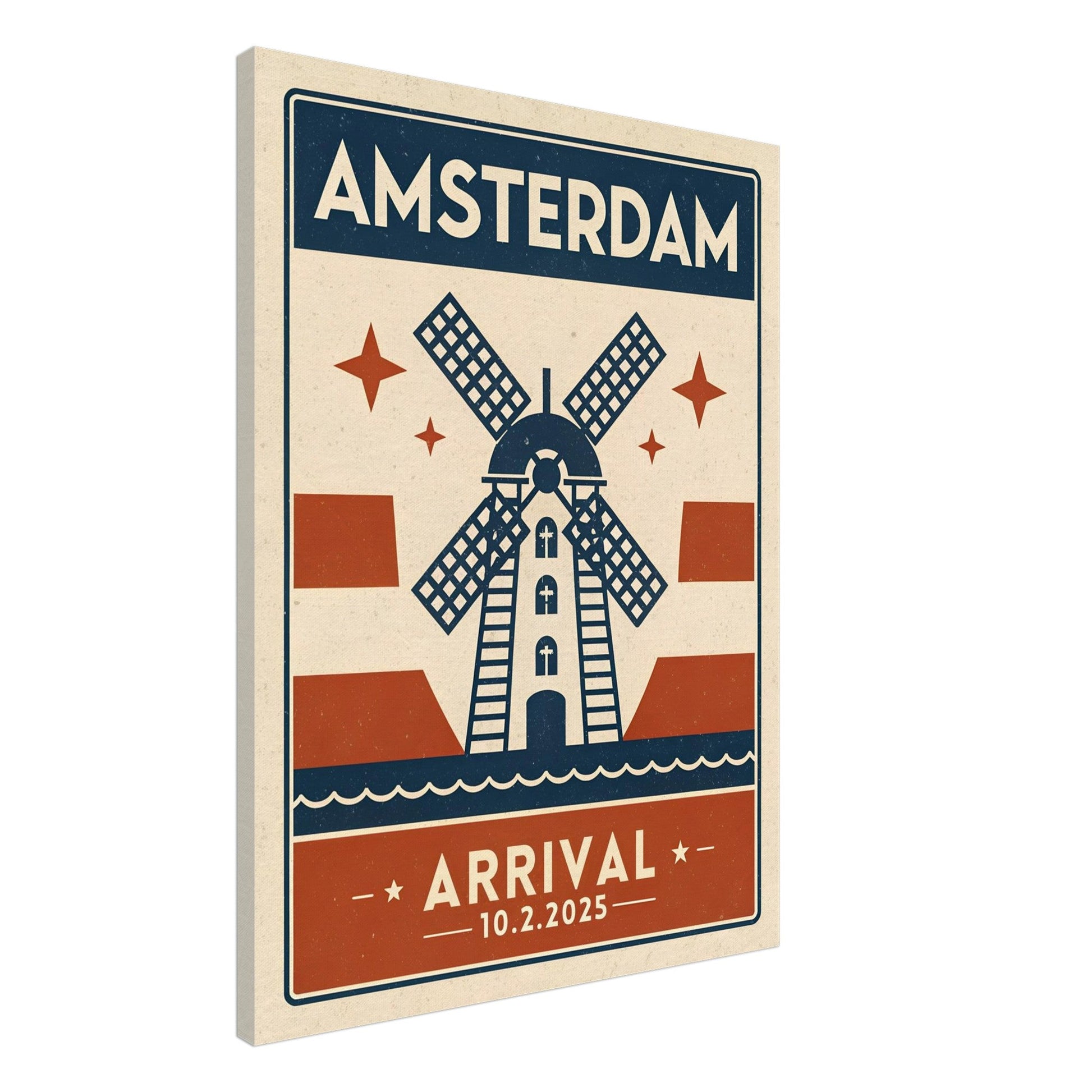Personalized Amsterdam Vintage Travel Poster Canvas – Unframed - Out of Office Outfitters - Print Material