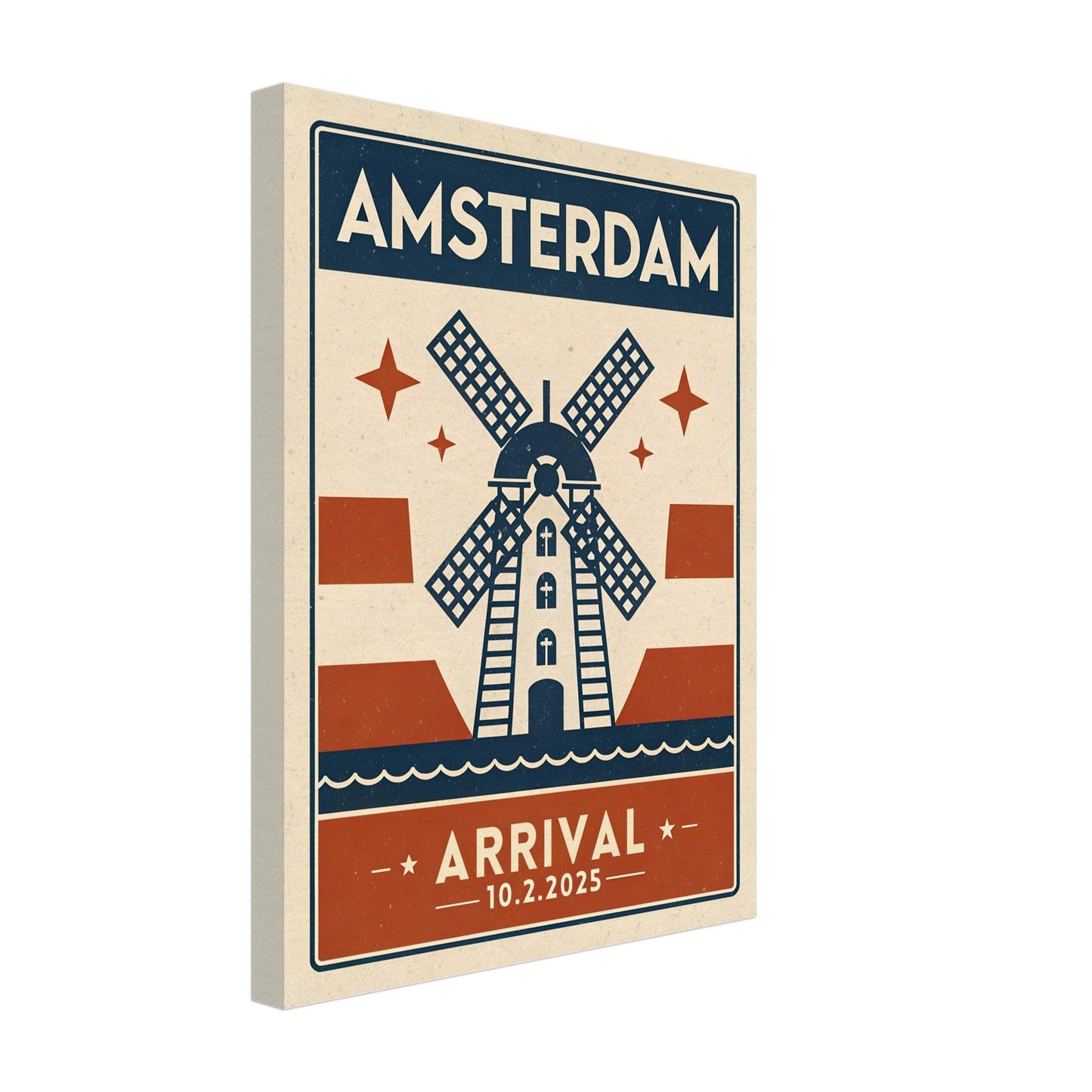 Personalized Amsterdam Vintage Travel Poster Canvas – Unframed - Out of Office Outfitters - Print Material