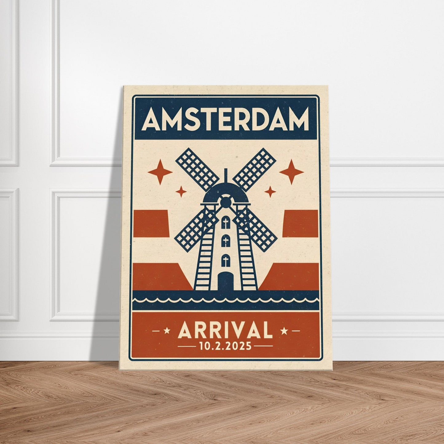Personalized Amsterdam Vintage Travel Poster Canvas – Unframed - Out of Office Outfitters - Print Material