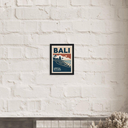 Personalized Bali Vintage Travel Poster Canvas – Framed - Out of Office Outfitters - Print Material