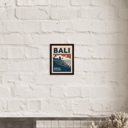 Personalized Bali Vintage Travel Poster Canvas – Framed - Out of Office Outfitters - Print Material
