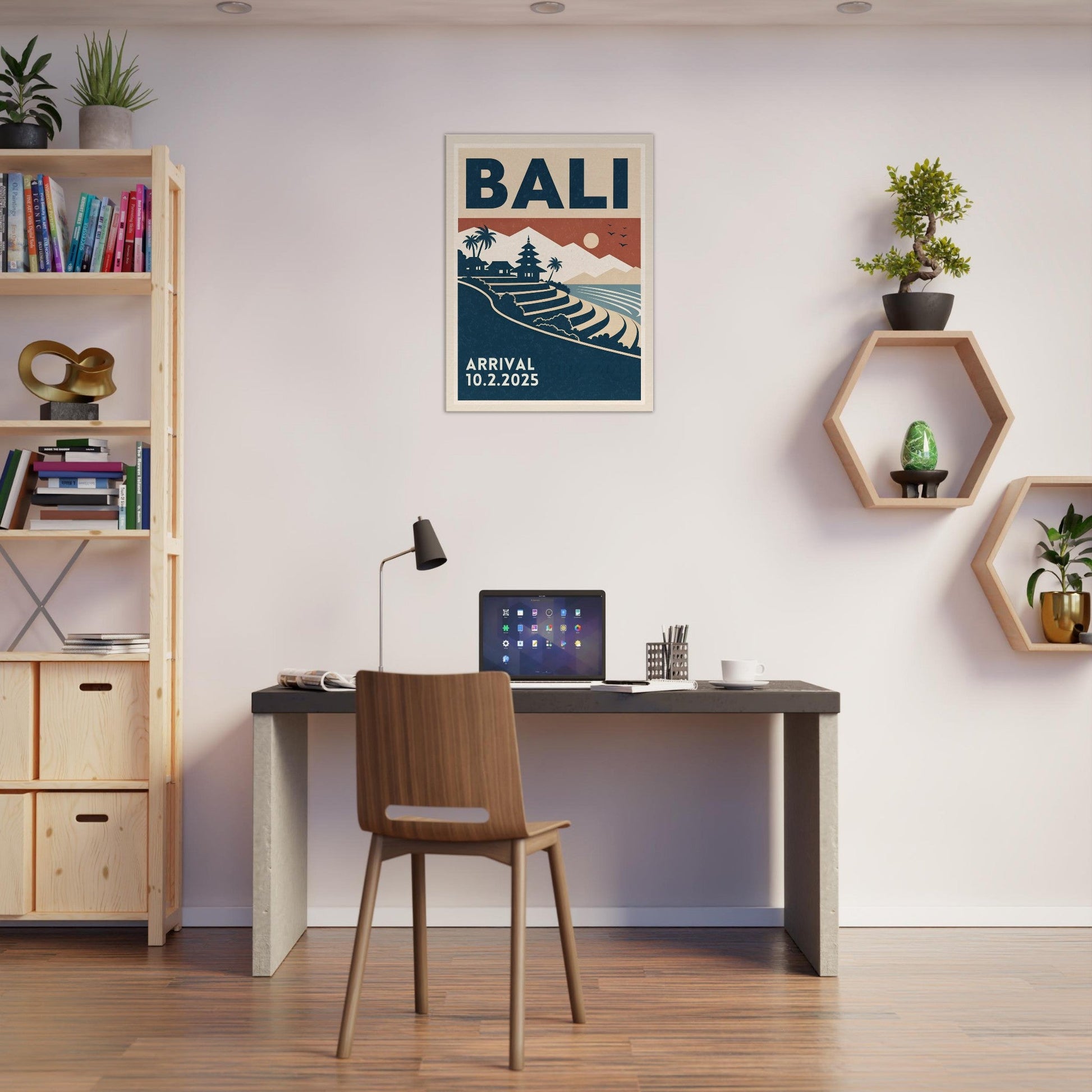 Personalized Bali Vintage Travel Poster Canvas – Unframed - Out of Office Outfitters - Print Material