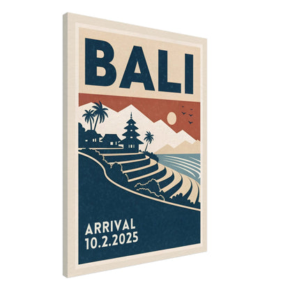 Personalized Bali Vintage Travel Poster Canvas – Unframed - Out of Office Outfitters - Print Material