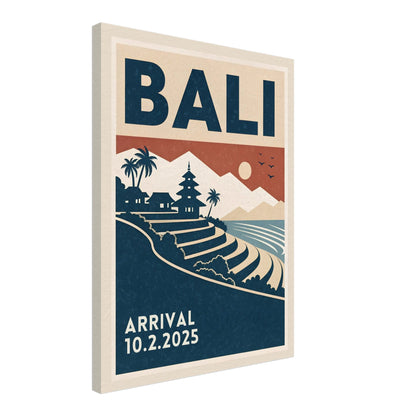 Personalized Bali Vintage Travel Poster Canvas – Unframed - Out of Office Outfitters - Print Material