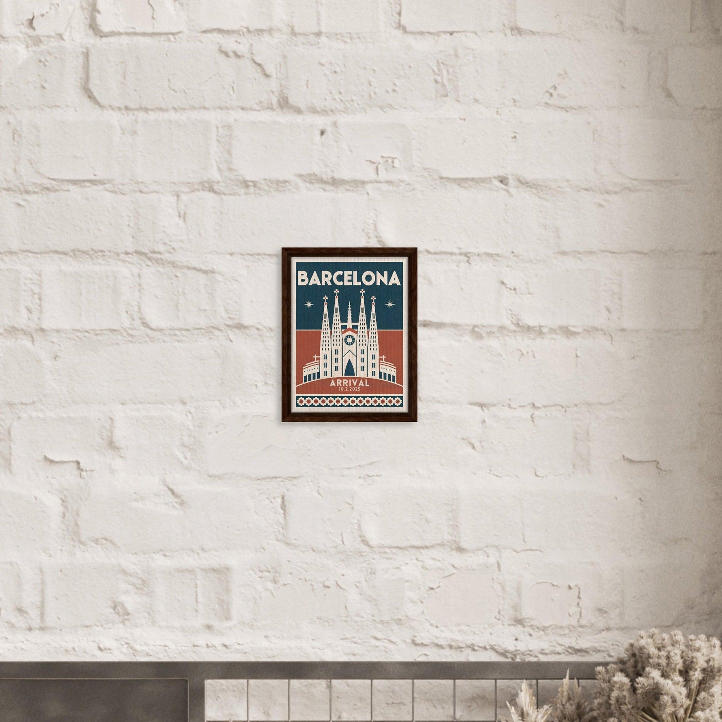 Personalized Barcelona Vintage Travel Poster Canvas – Framed - Out of Office Outfitters - Print Material