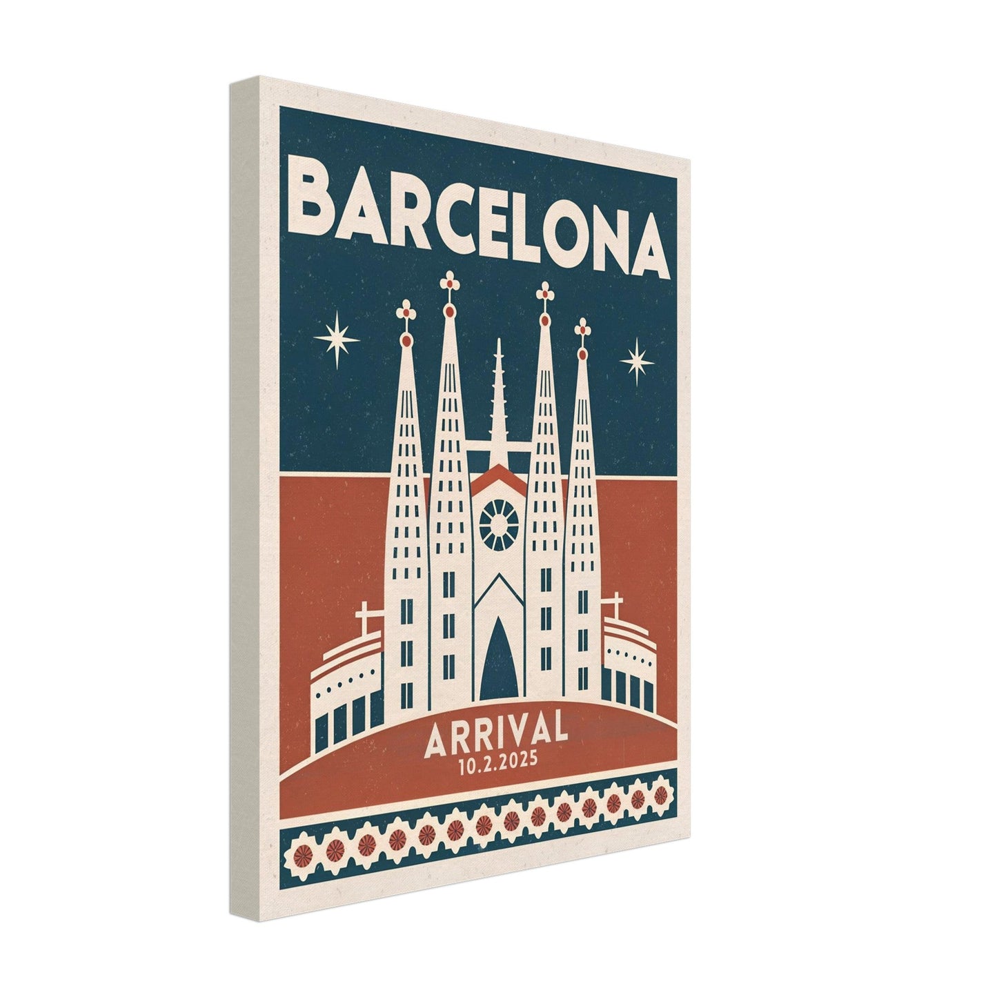 Personalized Barcelona Vintage Travel Poster Canvas – Unframed - Out of Office Outfitters - Print Material