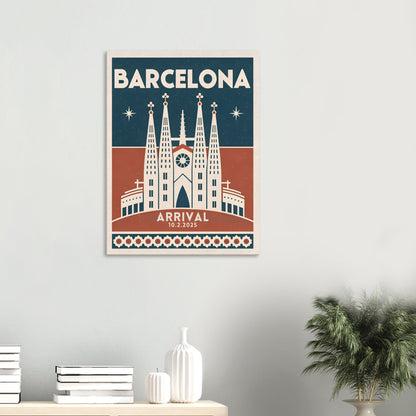 Personalized Barcelona Vintage Travel Poster Canvas – Unframed - Out of Office Outfitters - Print Material