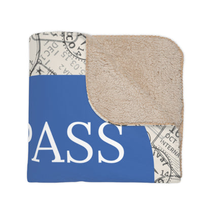 Personalized Boarding Pass Blanket - Warm Sherpa Travel Throw - Out of Office Outfitters - Home Decor