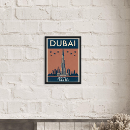 Personalized Dubai Vintage Travel Poster Canvas – Framed - Out of Office Outfitters - Print Material