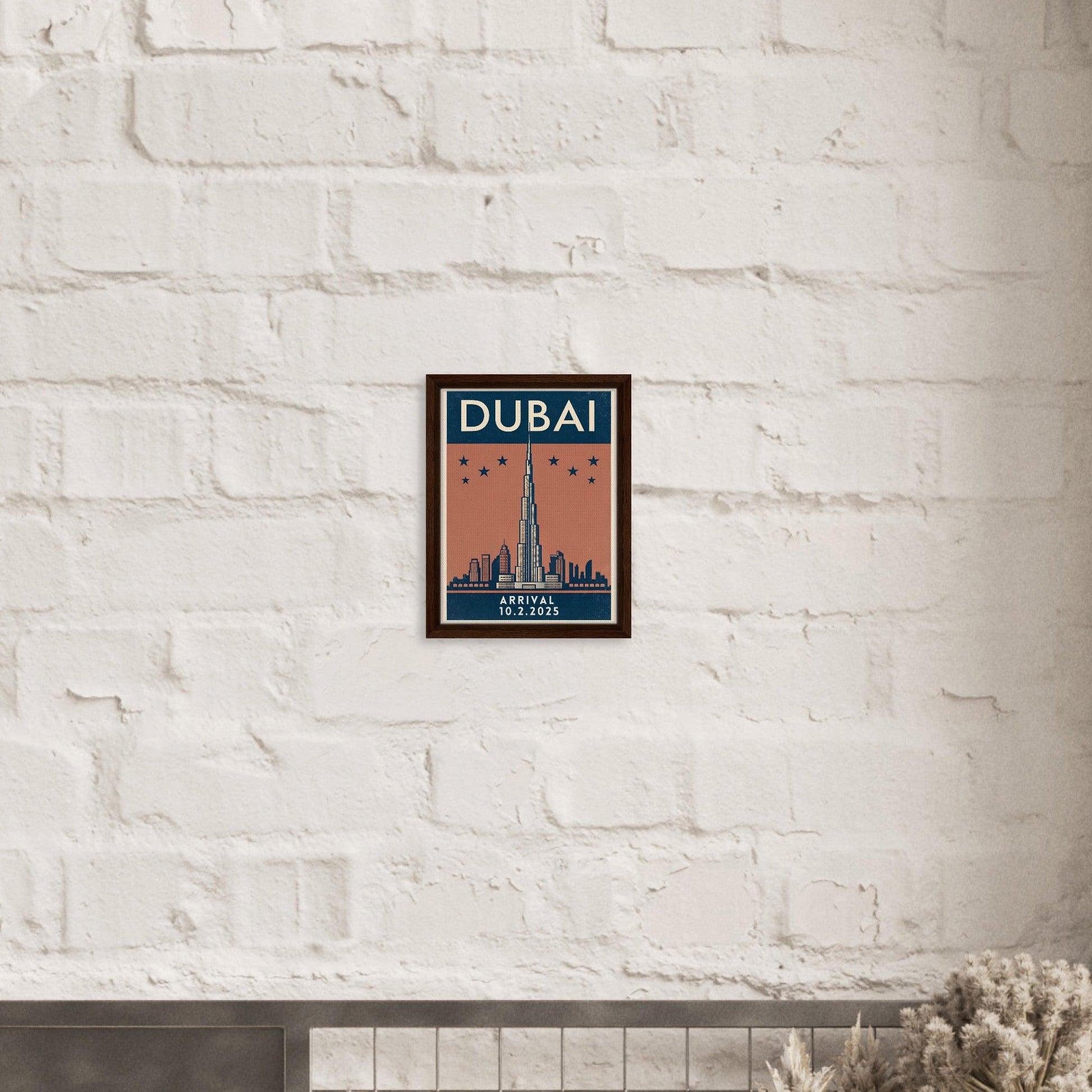 Personalized Dubai Vintage Travel Poster Canvas – Framed - Out of Office Outfitters - Print Material