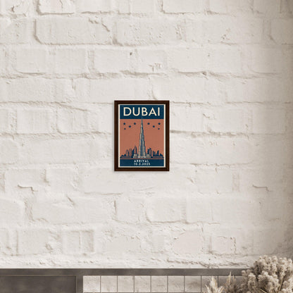 Personalized Dubai Vintage Travel Poster Canvas – Framed - Out of Office Outfitters - Print Material