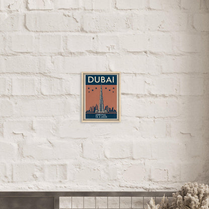 Personalized Dubai Vintage Travel Poster Canvas – Framed - Out of Office Outfitters - Print Material