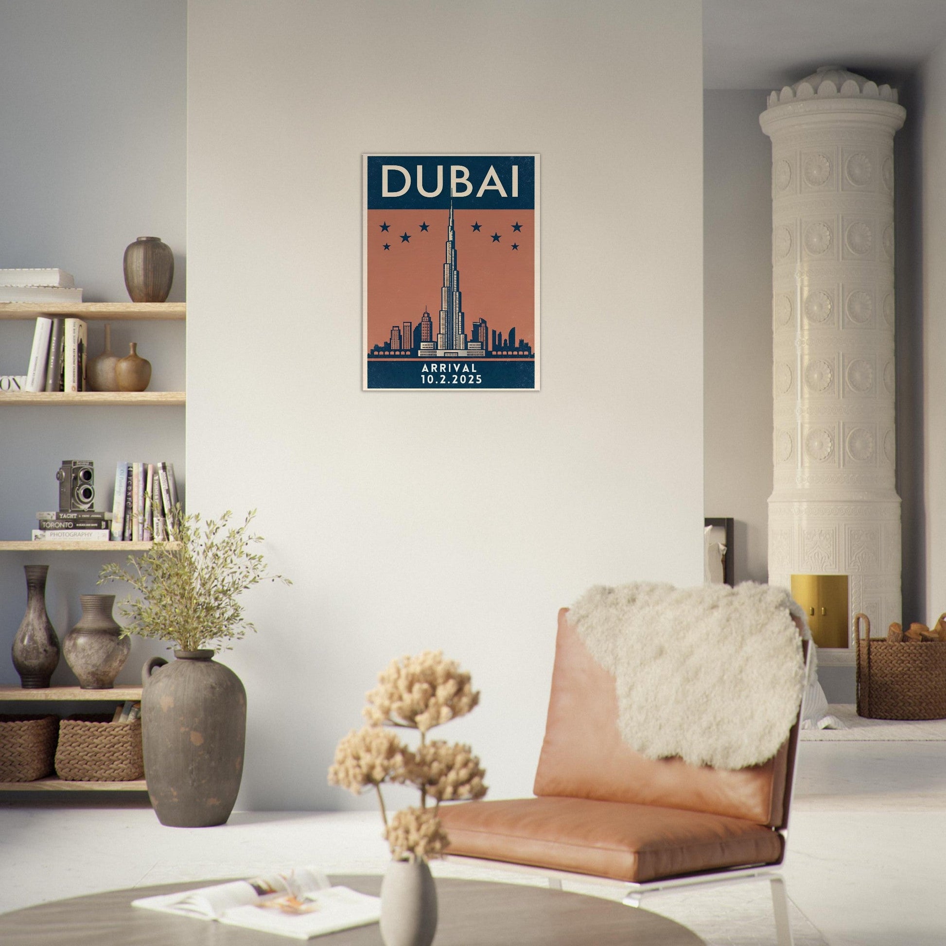 Personalized Dubai Vintage Travel Poster Canvas – Unframed - Out of Office Outfitters - Print Material
