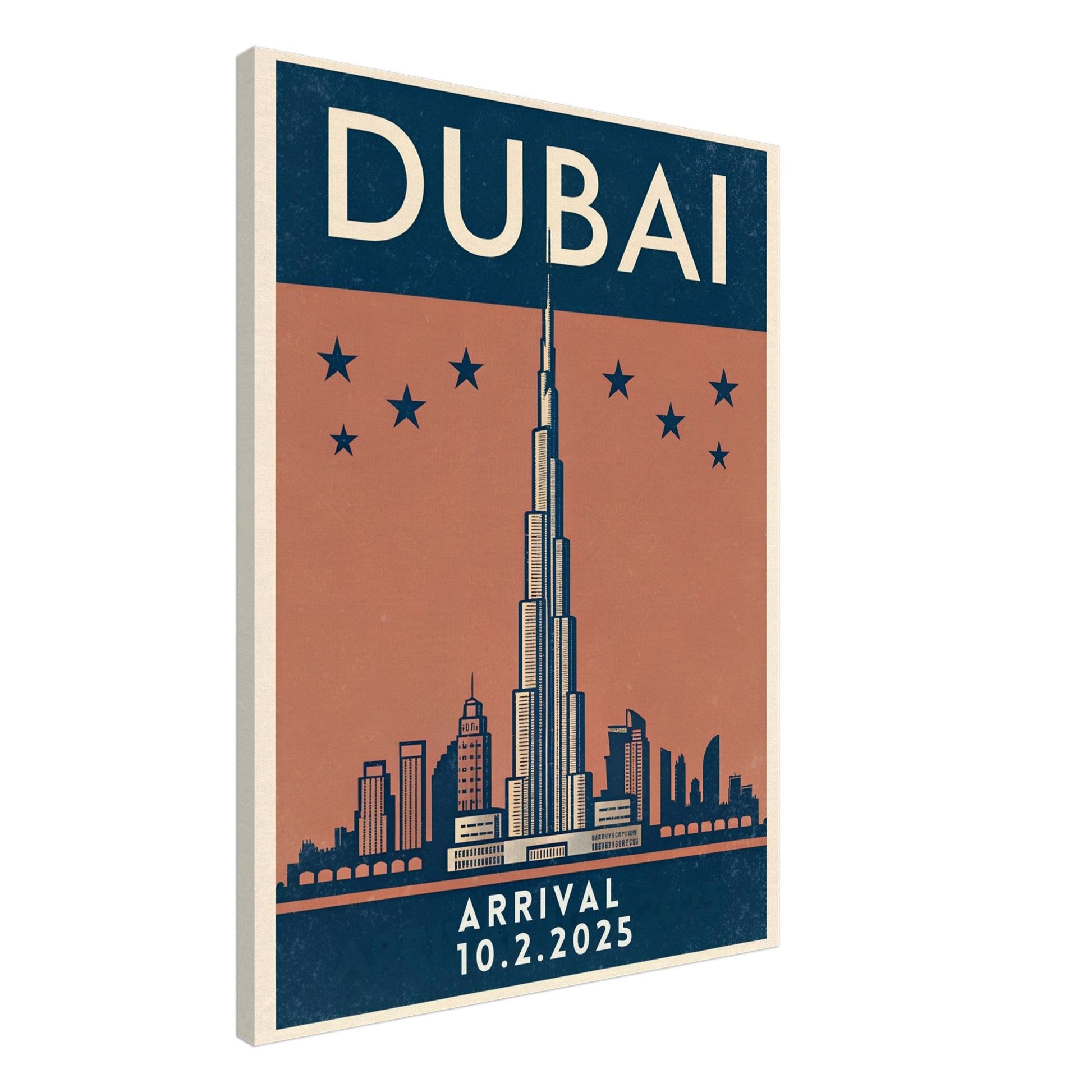 Personalized Dubai Vintage Travel Poster Canvas – Unframed - Out of Office Outfitters - Print Material