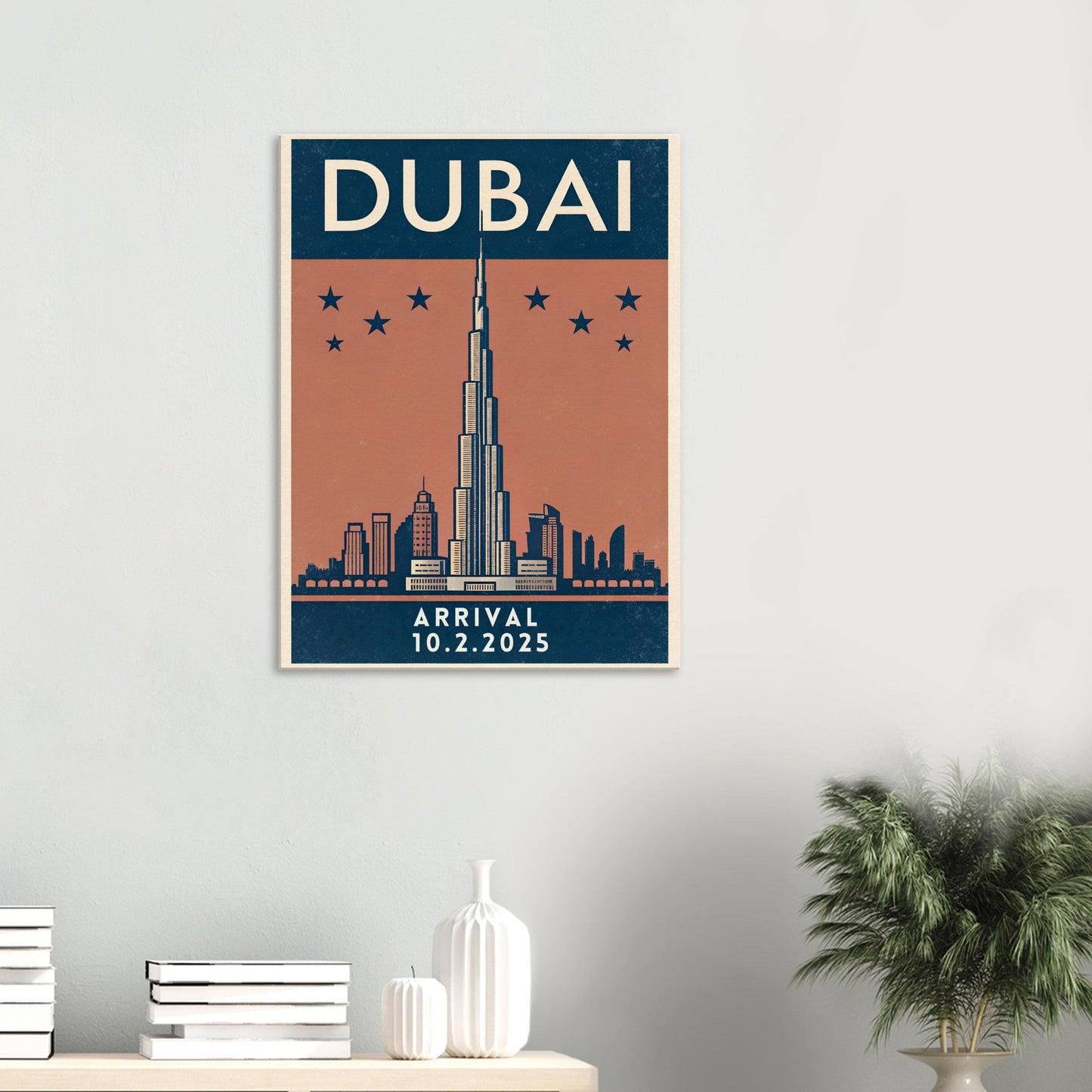 Personalized Dubai Vintage Travel Poster Canvas – Unframed - Out of Office Outfitters - Print Material