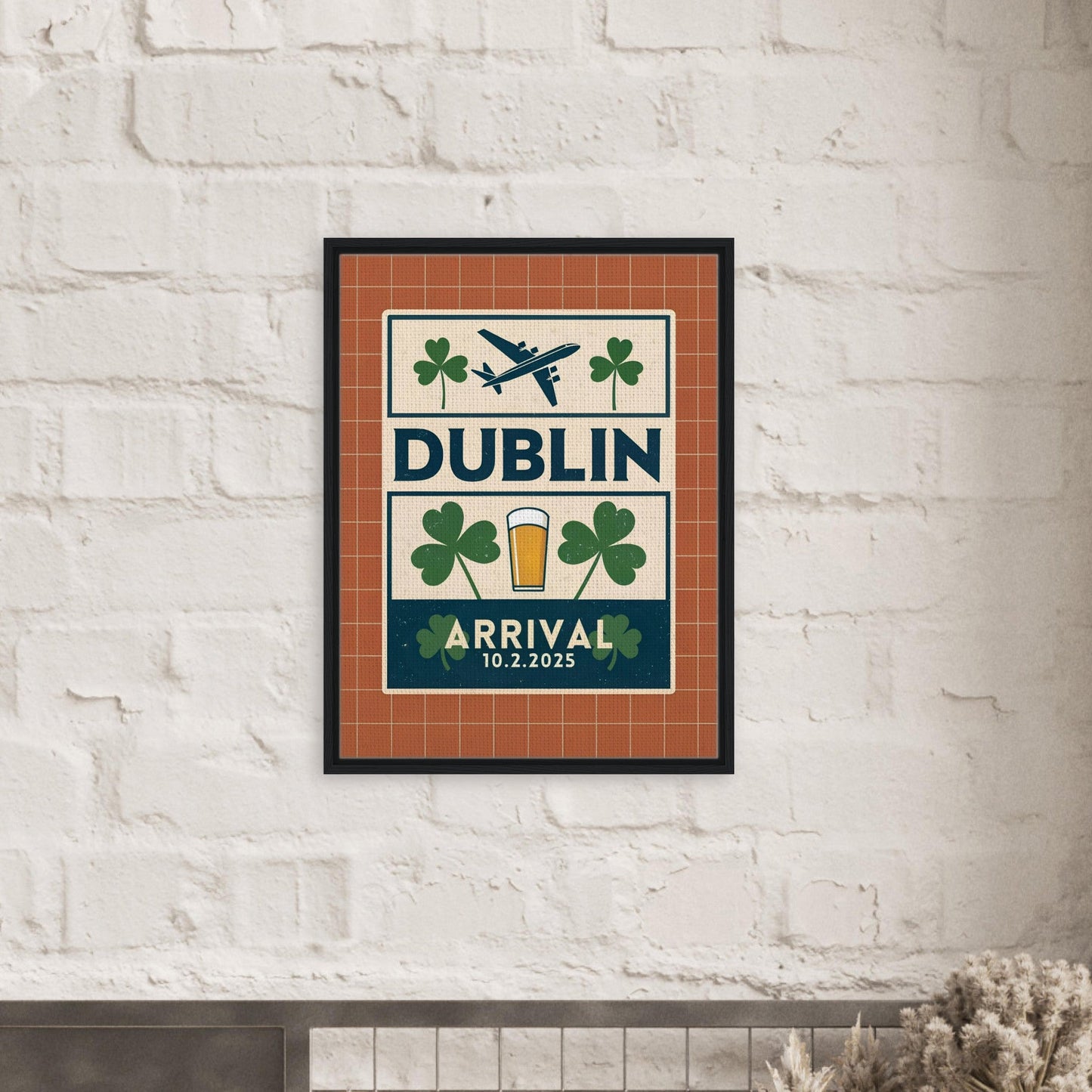 Personalized Dublin Vintage Travel Poster Canvas – Framed - Out of Office Outfitters - Print Material