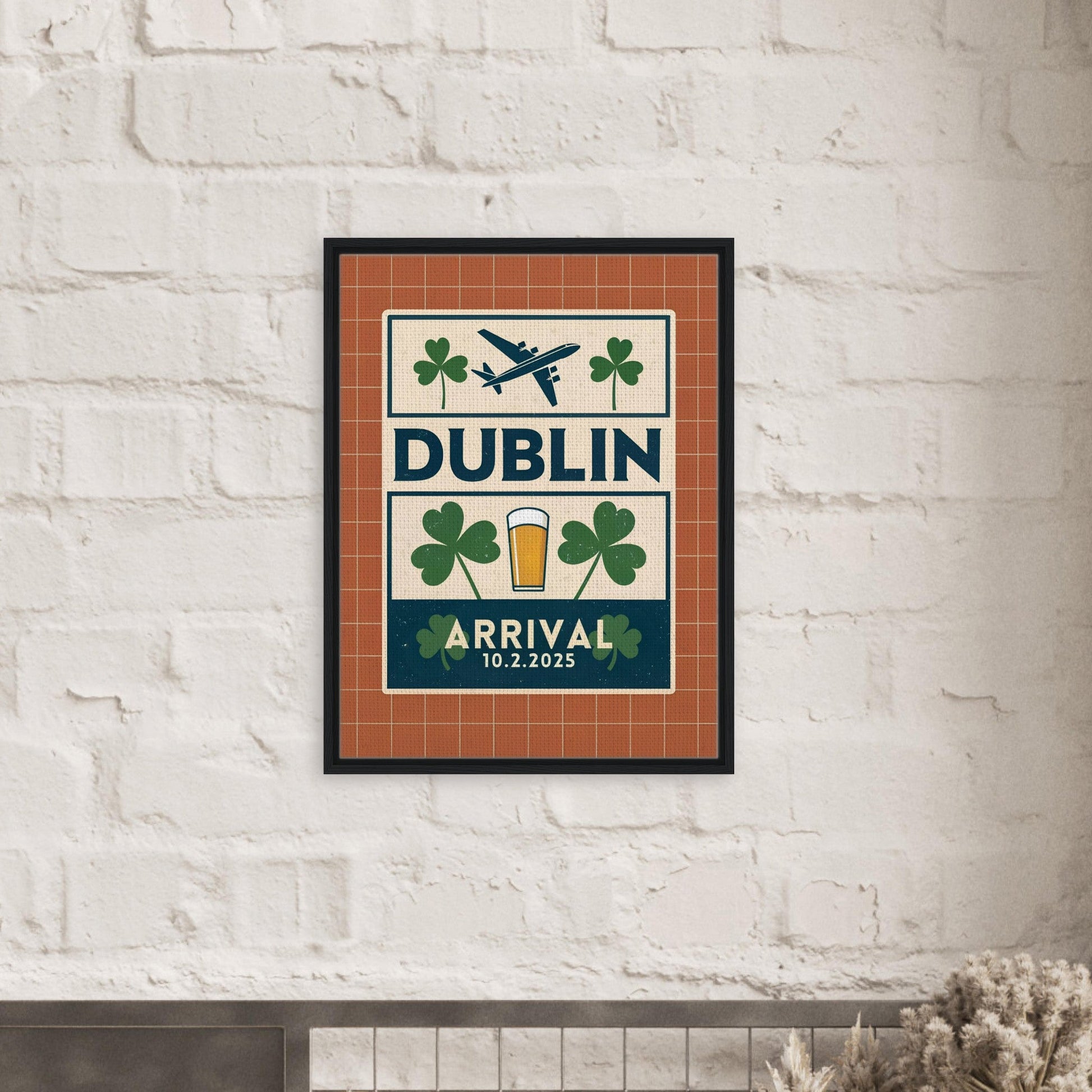 Personalized Dublin Vintage Travel Poster Canvas – Framed - Out of Office Outfitters - Print Material