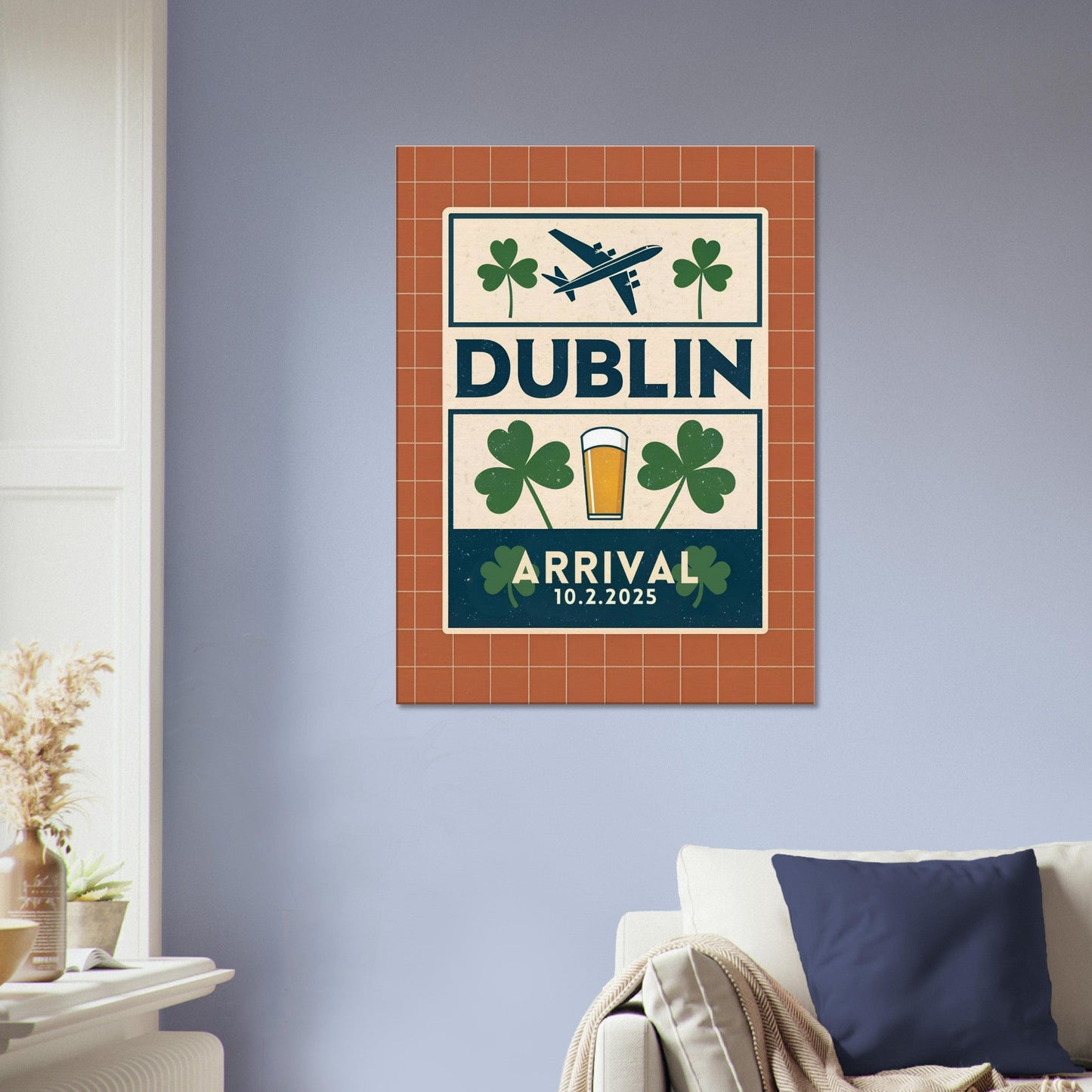 Personalized Dublin Vintage Travel Poster Canvas – Unframed - Out of Office Outfitters - Print Material