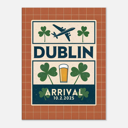 Personalized Dublin Vintage Travel Poster Canvas – Unframed - Out of Office Outfitters - Print Material