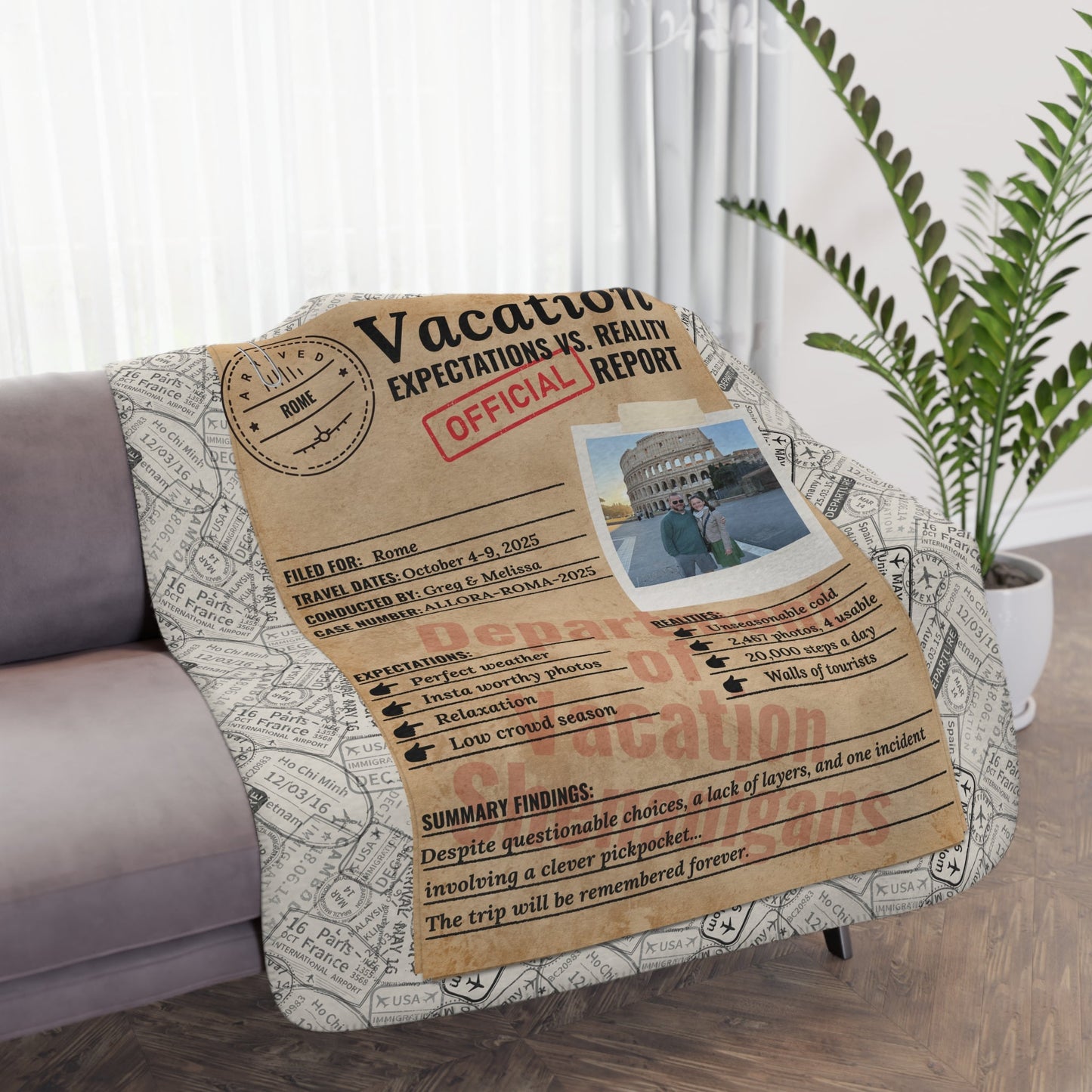 Personalized Expectations vs. Reality Blanket – Sherpa Travel Memory Throw - Out of Office Outfitters - Home Decor