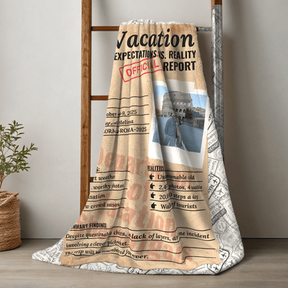 Personalized Expectations vs. Reality Blanket – Sherpa Travel Memory Throw - Out of Office Outfitters - Home Decor