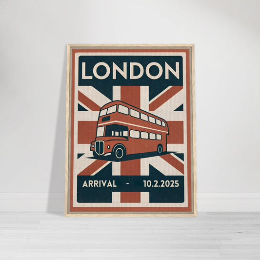 Personalized London Vintage Travel Poster Canvas – Framed - Out of Office Outfitters - Print Material