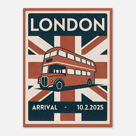 Personalized London Vintage Travel Poster Canvas – Unframed - Out of Office Outfitters - Print Material