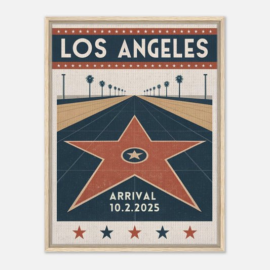Personalized Los Angeles Vintage Travel Poster Canvas – Framed - Out of Office Outfitters - Print Material