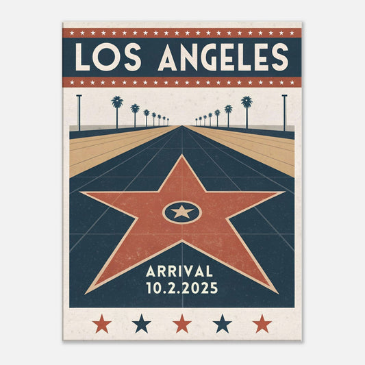 Personalized Los Angeles Vintage Travel Poster Canvas – Unframed - Out of Office Outfitters - Print Material
