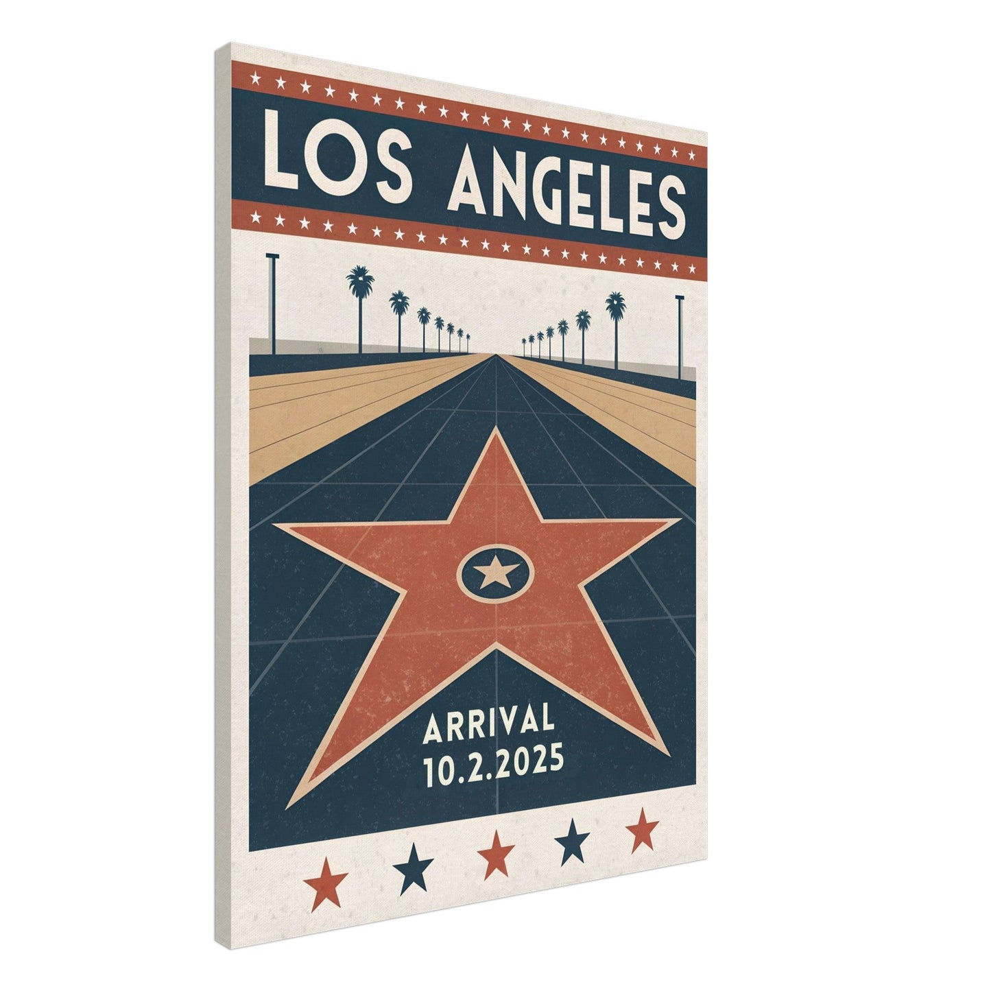 Personalized Los Angeles Vintage Travel Poster Canvas – Unframed - Out of Office Outfitters - Print Material