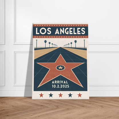 Personalized Los Angeles Vintage Travel Poster Canvas – Unframed - Out of Office Outfitters - Print Material