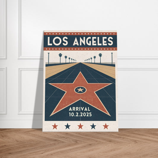 Personalized Los Angeles Vintage Travel Poster Canvas – Unframed - Out of Office Outfitters - Print Material