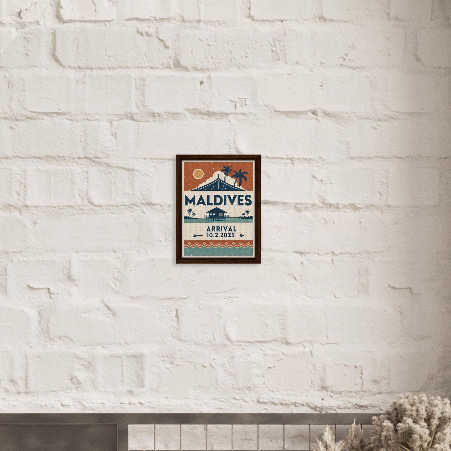 Personalized Maldives Vintage Travel Poster Canvas – Framed - Out of Office Outfitters - Print Material