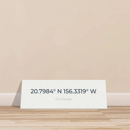 Personalized Minimalist Coordinates Canvas with Your Chosen Phrase - Out of Office Outfitters - Print Material