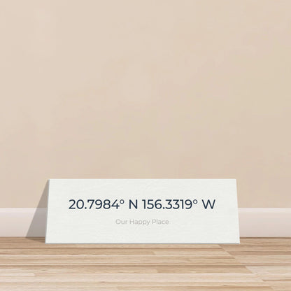 Personalized Minimalist Coordinates Canvas with Your Chosen Phrase - Out of Office Outfitters - Print Material
