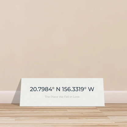 Personalized Minimalist Coordinates Canvas with Your Chosen Phrase - Out of Office Outfitters - Print Material