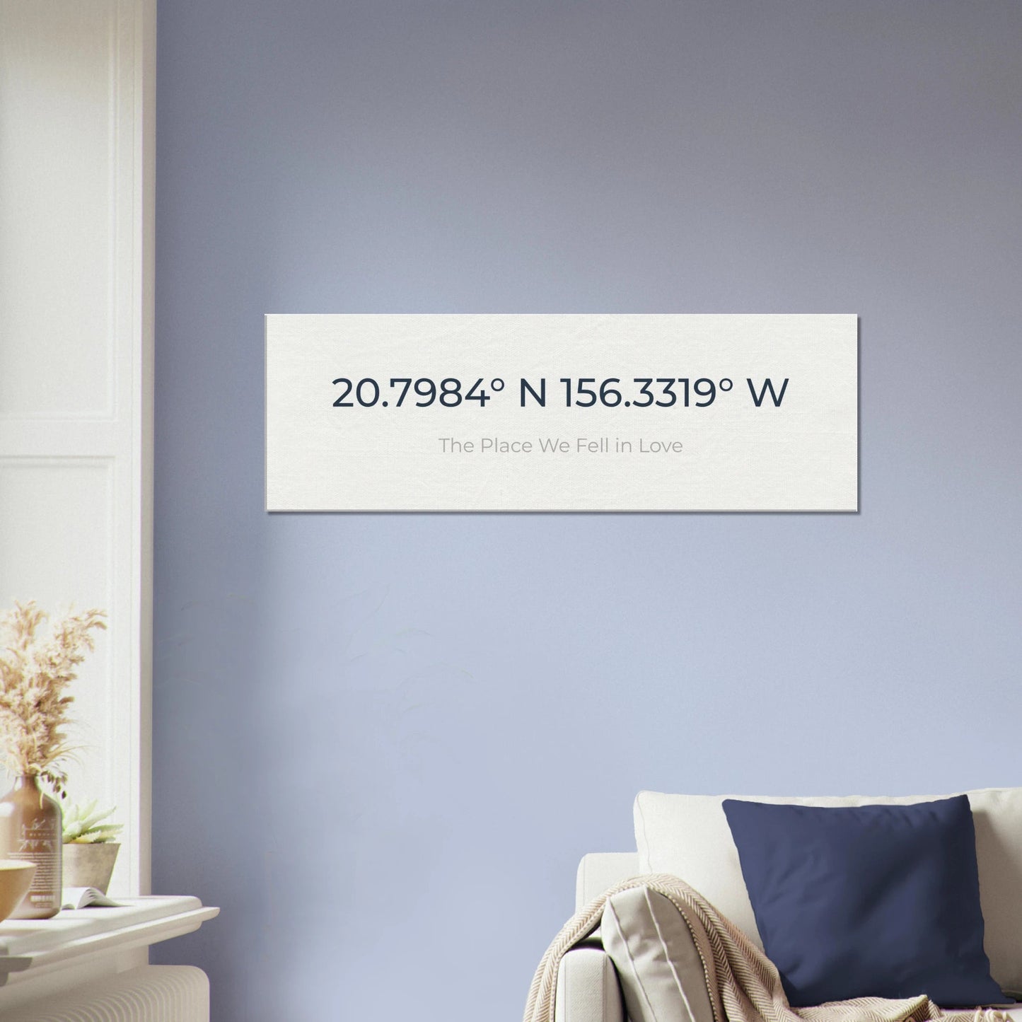 Personalized Minimalist Coordinates Canvas with Your Chosen Phrase - Out of Office Outfitters - Print Material
