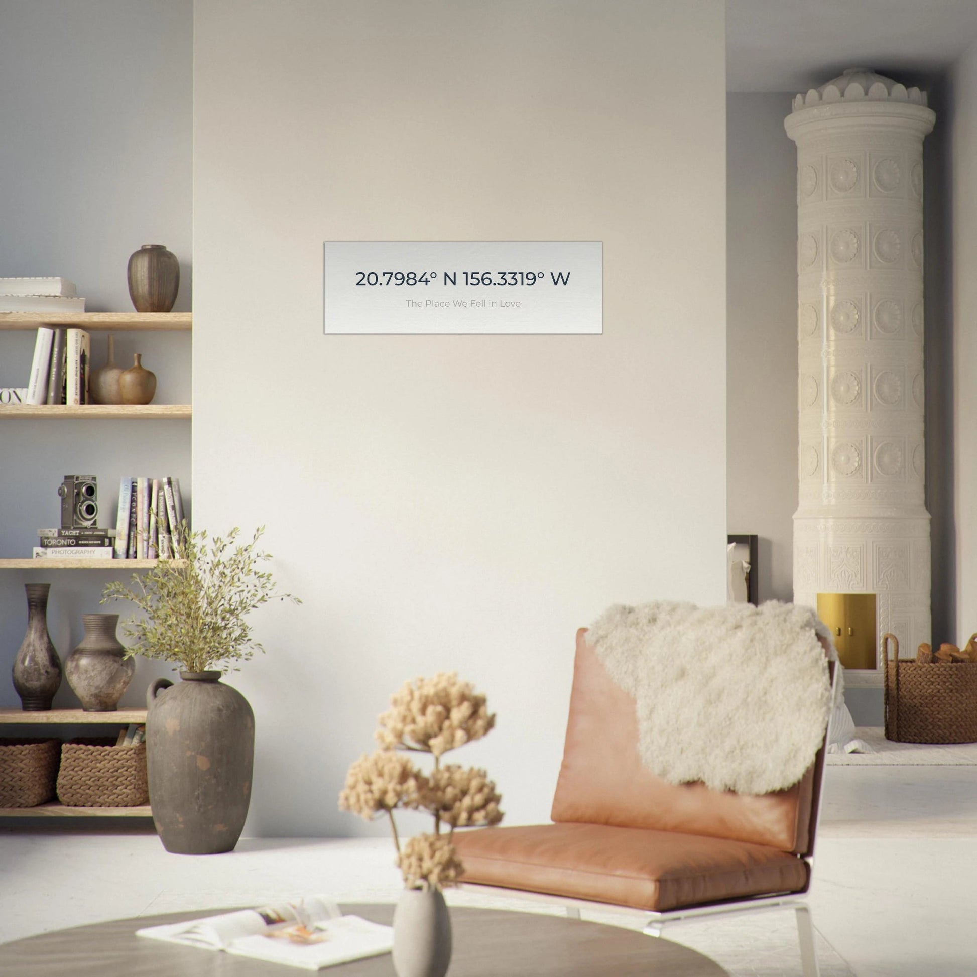 Personalized Minimalist Coordinates Canvas with Your Chosen Phrase - Out of Office Outfitters - Print Material