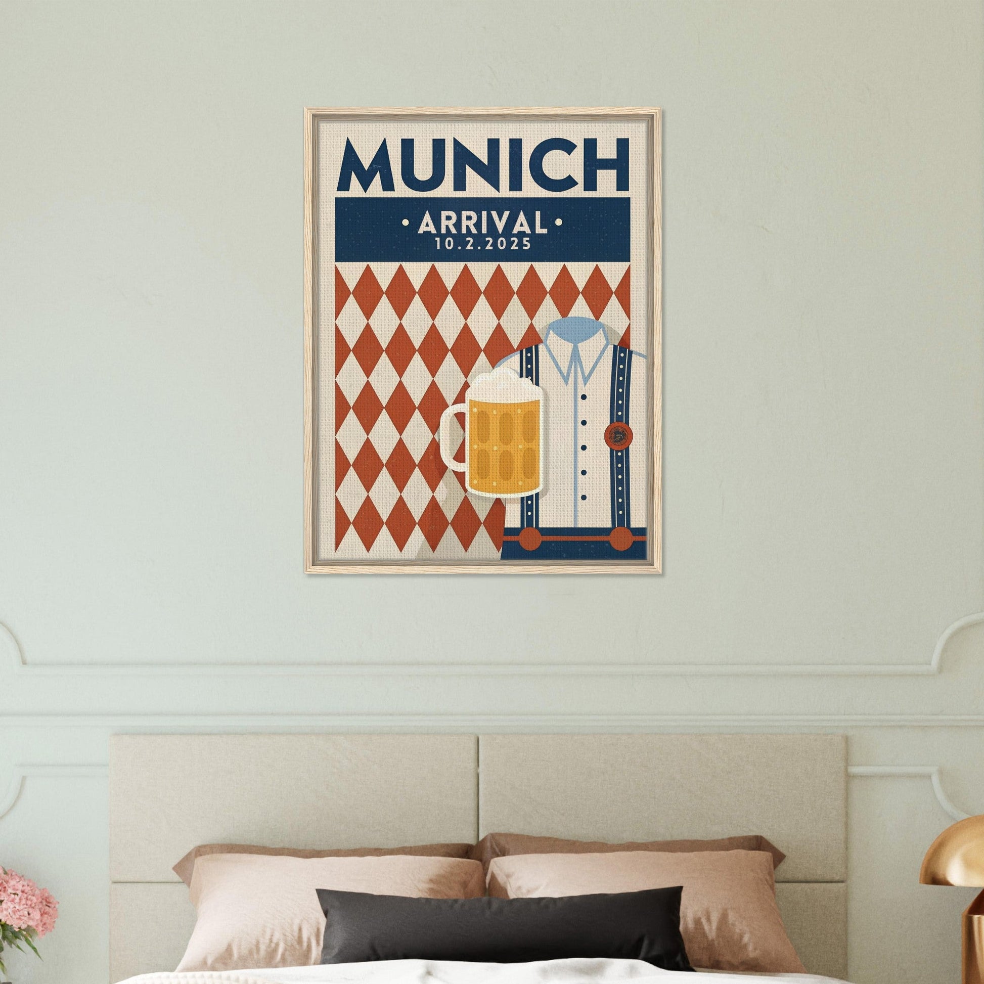 Personalized Munich Oktoberfest Vintage Travel Poster Canvas – Framed - Out of Office Outfitters - Print Material
