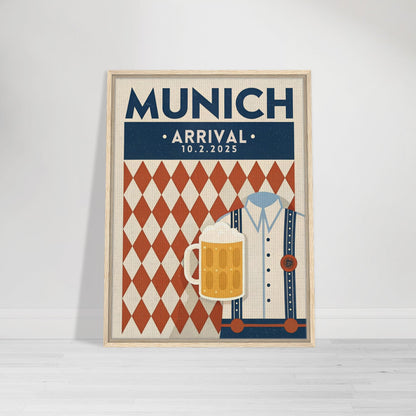 Personalized Munich Oktoberfest Vintage Travel Poster Canvas – Framed - Out of Office Outfitters - Print Material