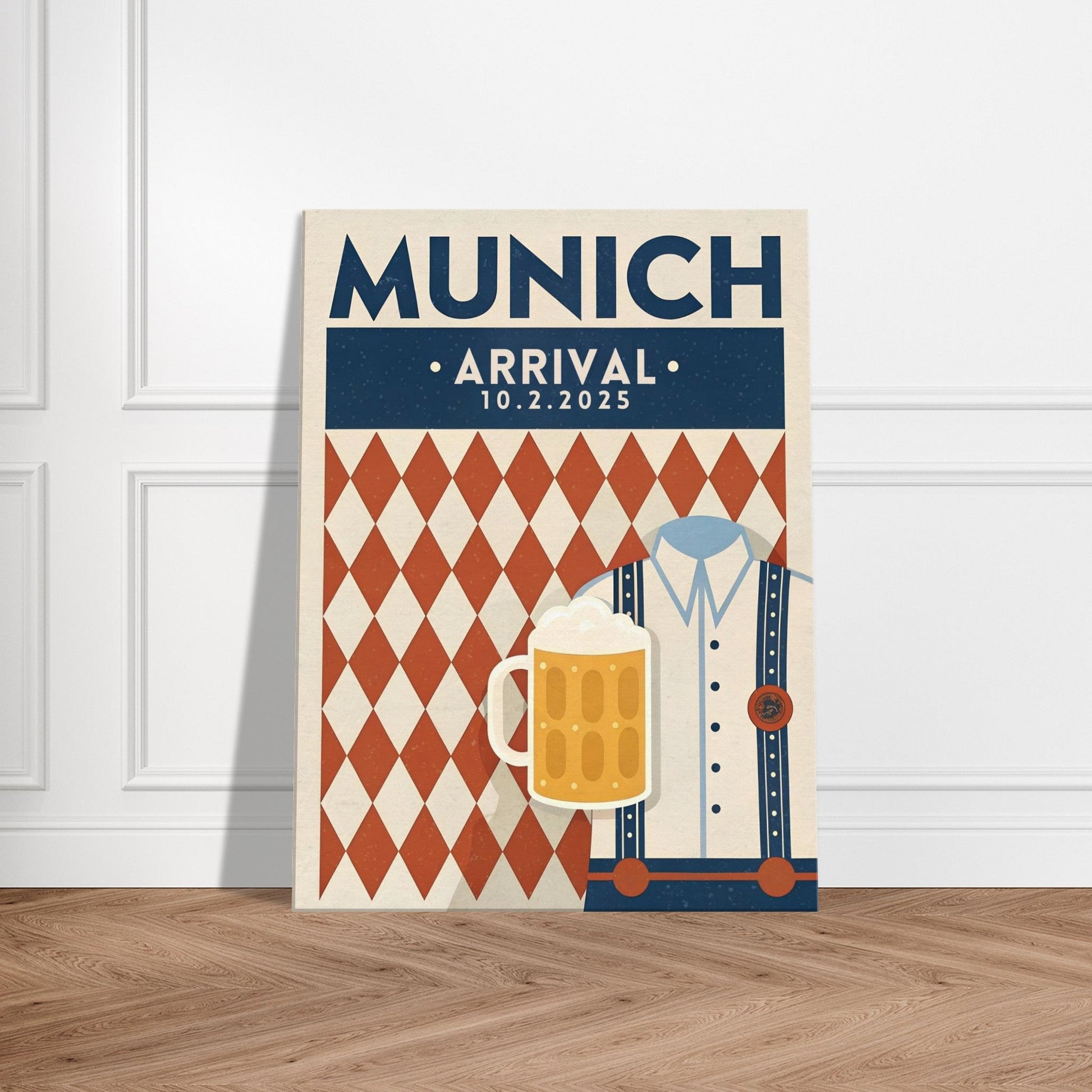 Personalized Munich Vintage Travel Poster Canvas – Unframed - Out of Office Outfitters - Print Material