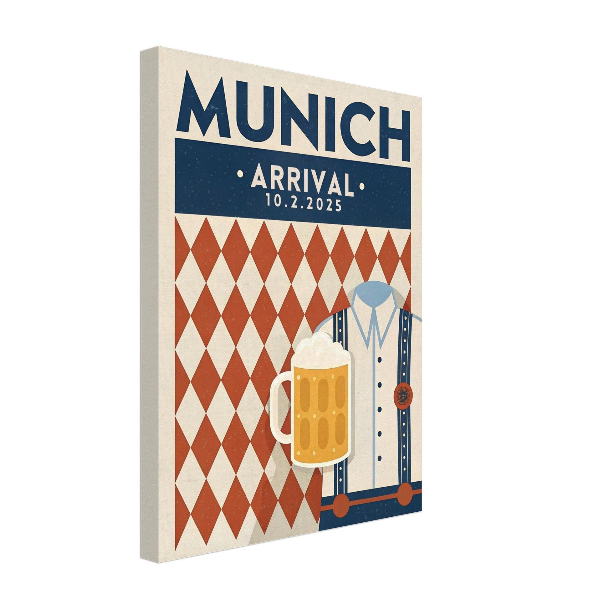 Personalized Munich Vintage Travel Poster Canvas – Unframed - Out of Office Outfitters - Print Material