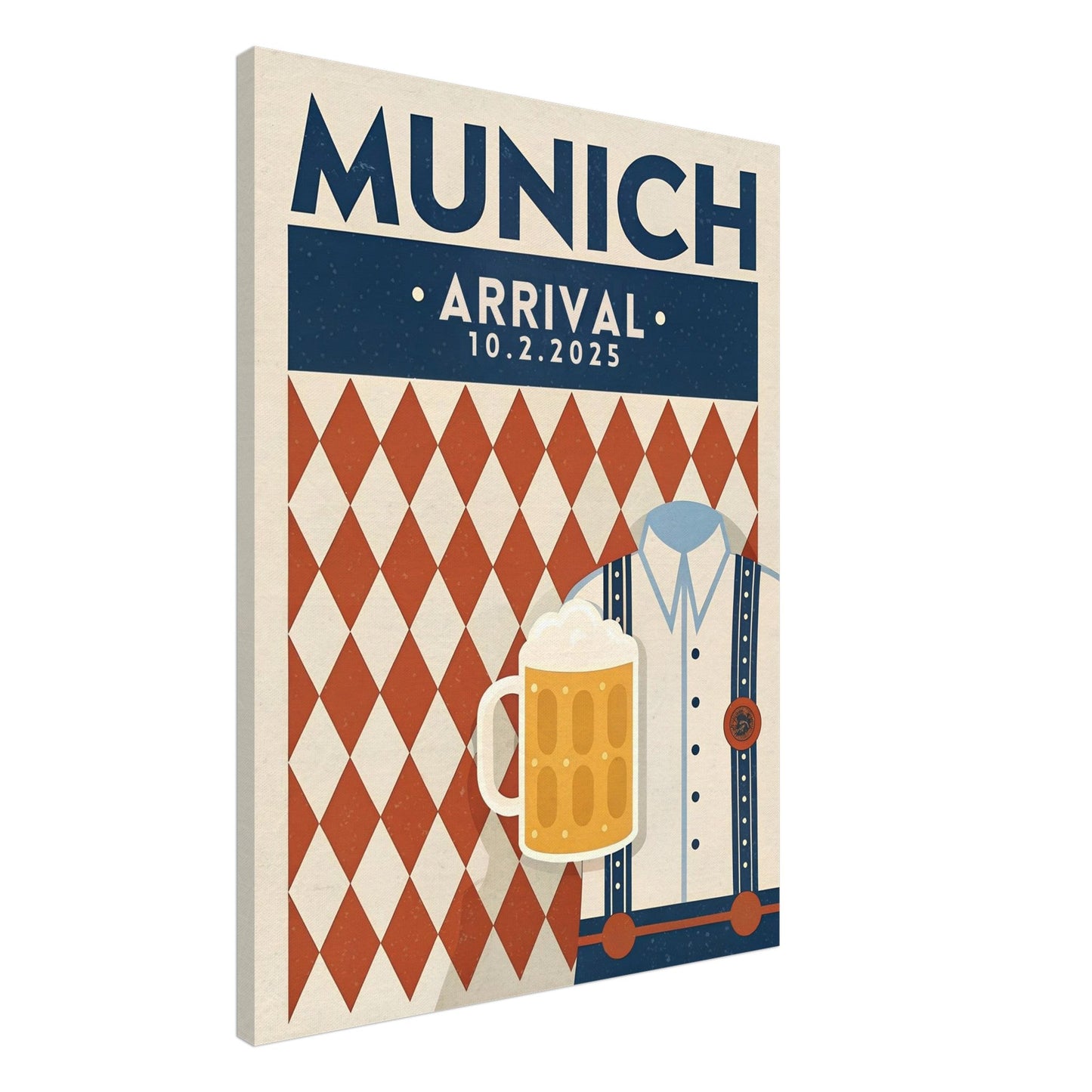 Personalized Munich Vintage Travel Poster Canvas – Unframed - Out of Office Outfitters - Print Material