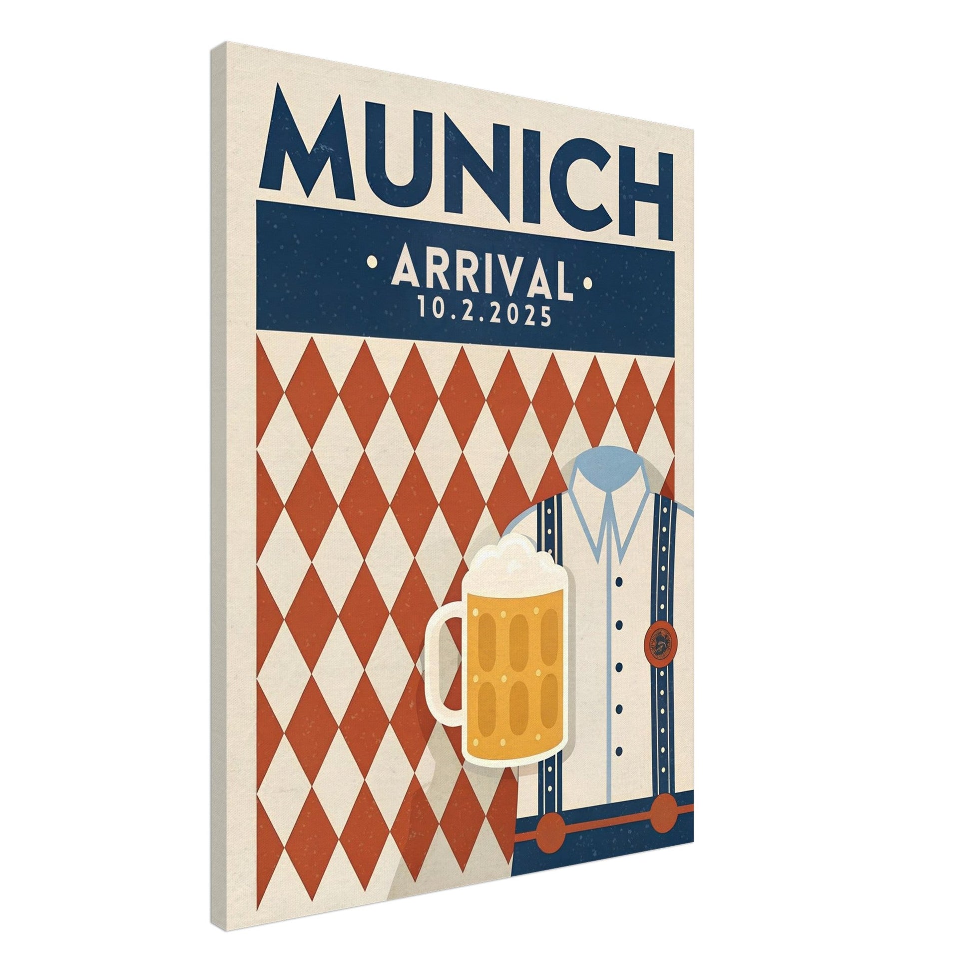 Personalized Munich Vintage Travel Poster Canvas – Unframed - Out of Office Outfitters - Print Material