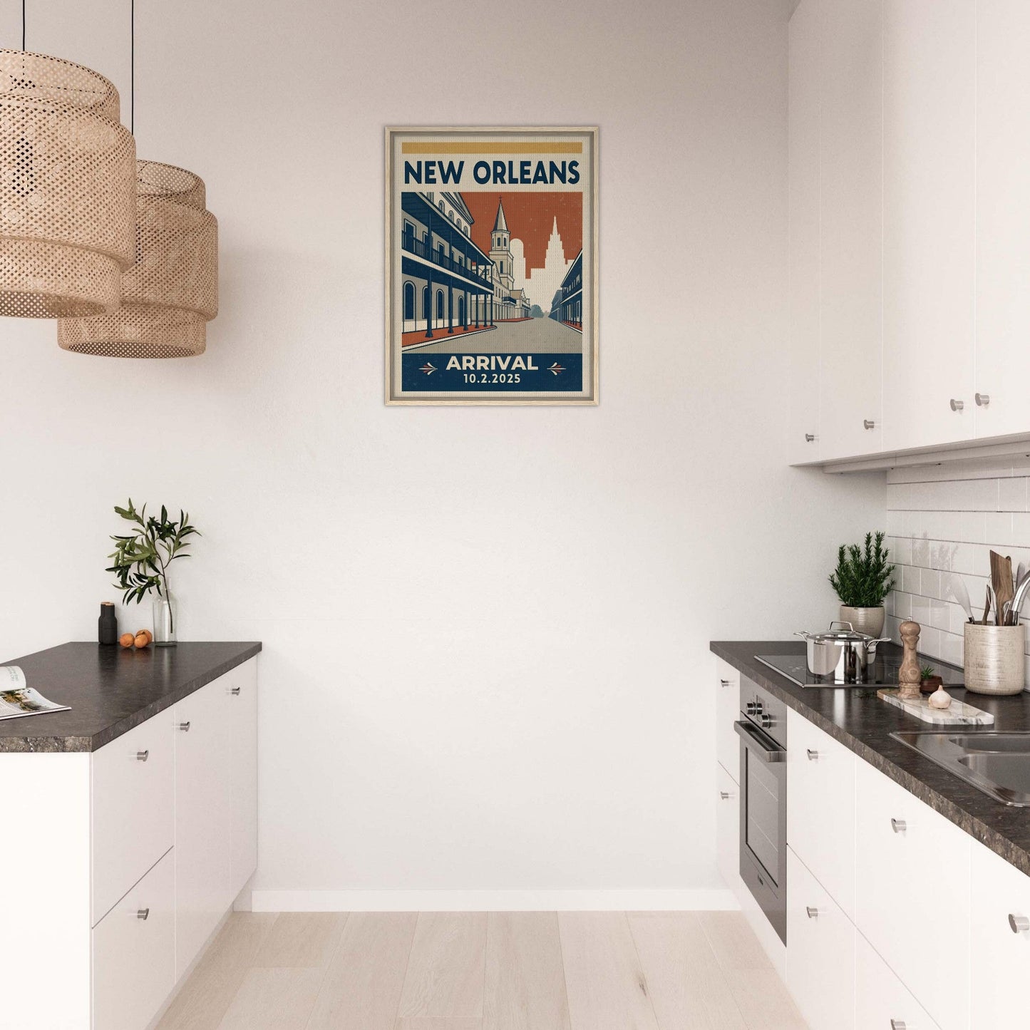 Personalized New Orleans Vintage Travel Poster Canvas – Framed - Out of Office Outfitters - Print Material