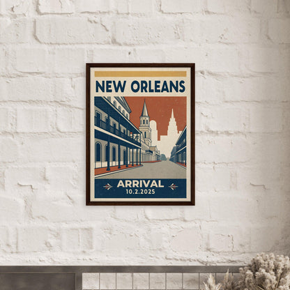 Personalized New Orleans Vintage Travel Poster Canvas – Framed - Out of Office Outfitters - Print Material