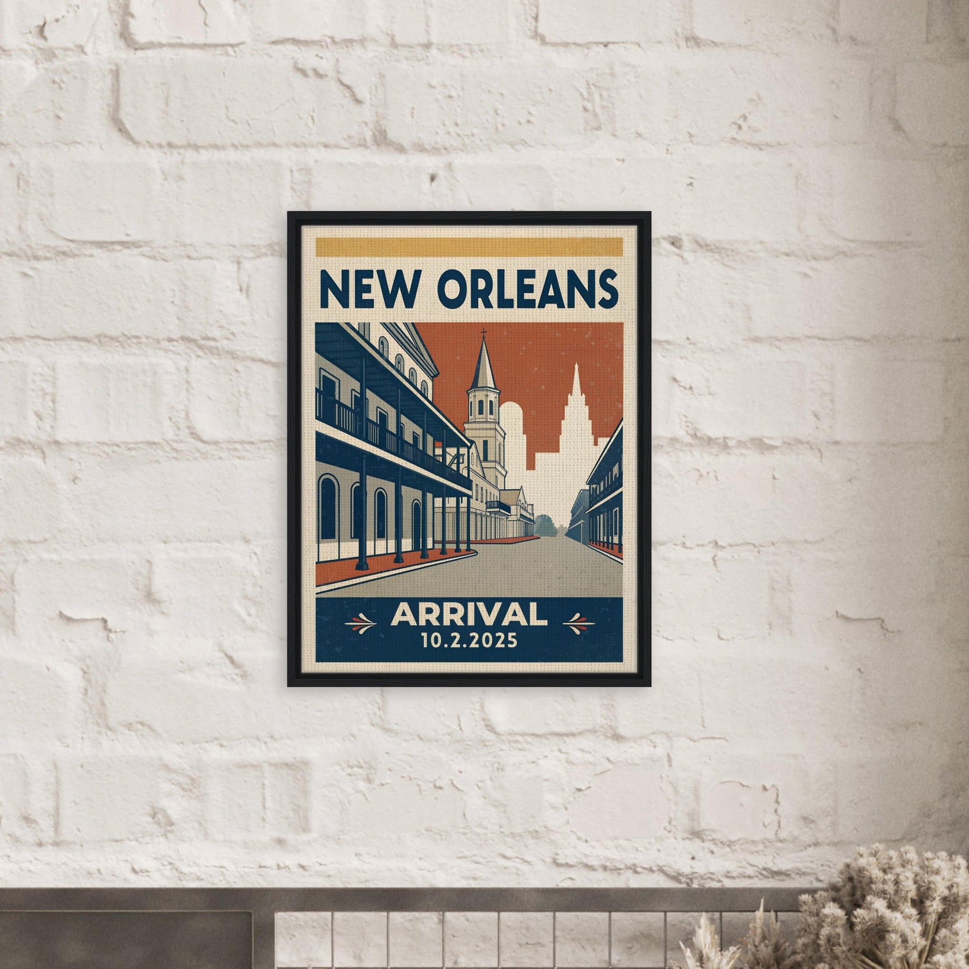 Personalized New Orleans Vintage Travel Poster Canvas – Framed - Out of Office Outfitters - Print Material