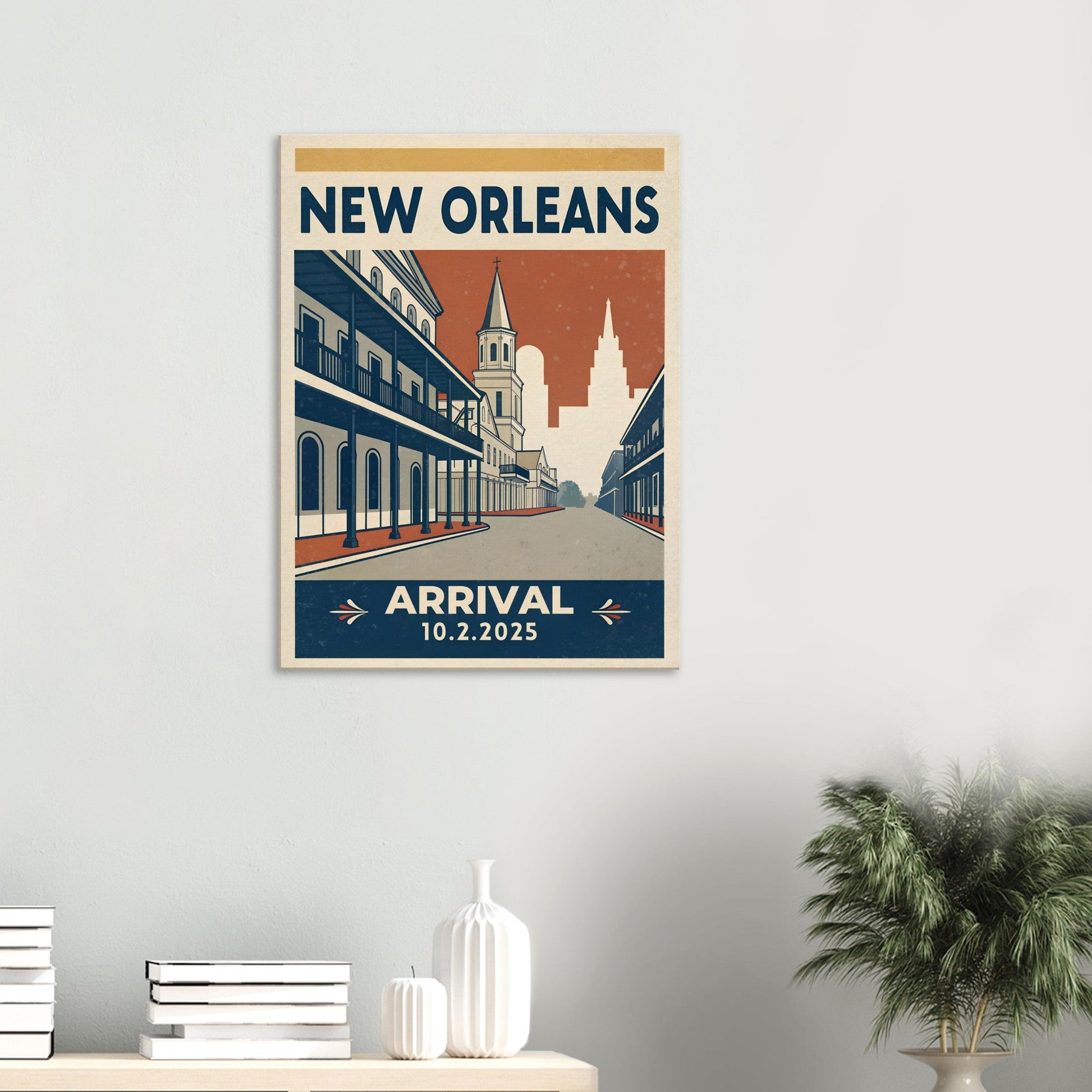 Personalized New Orleans Vintage Travel Poster Canvas – Unframed - Out of Office Outfitters - Print Material