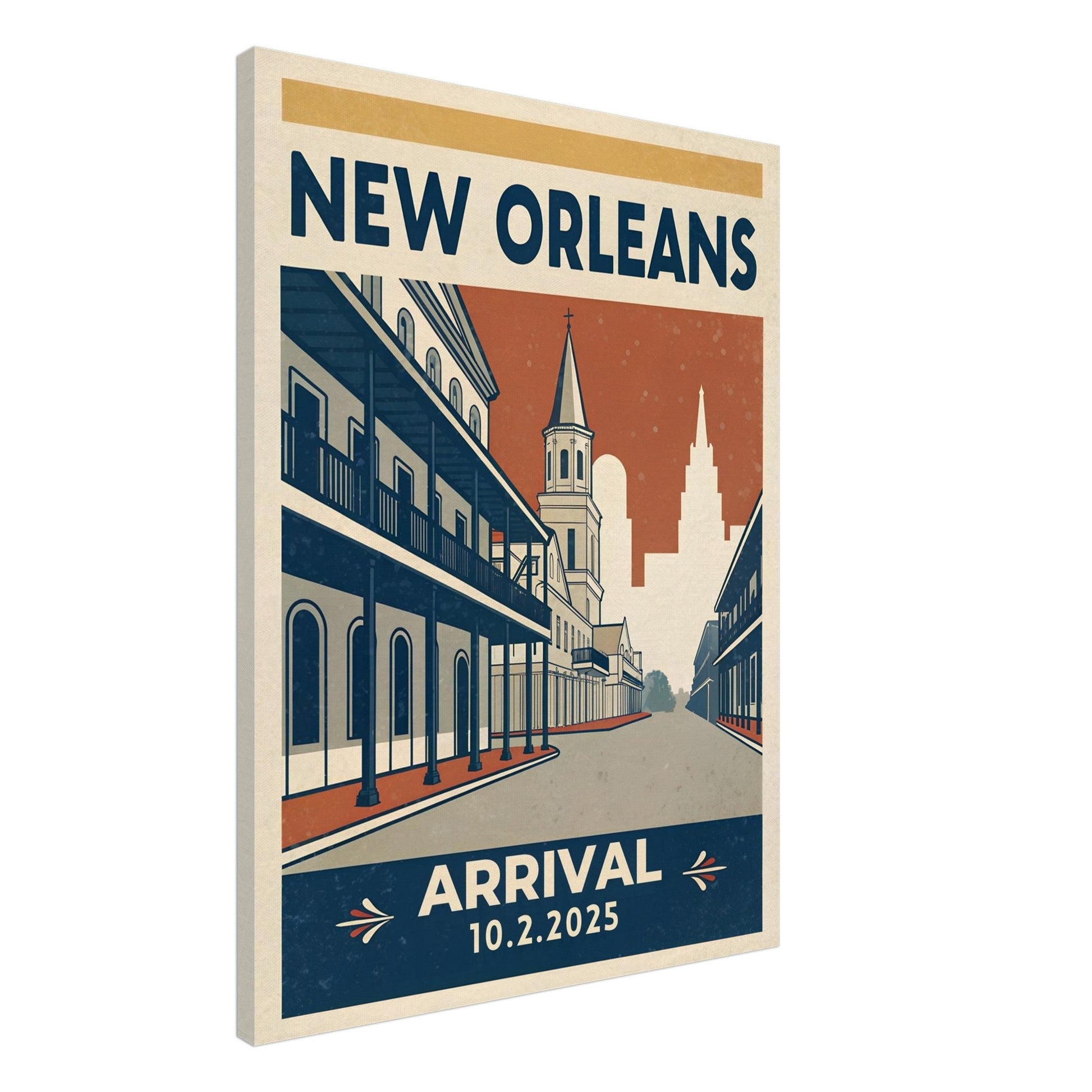 Personalized New Orleans Vintage Travel Poster Canvas – Unframed - Out of Office Outfitters - Print Material